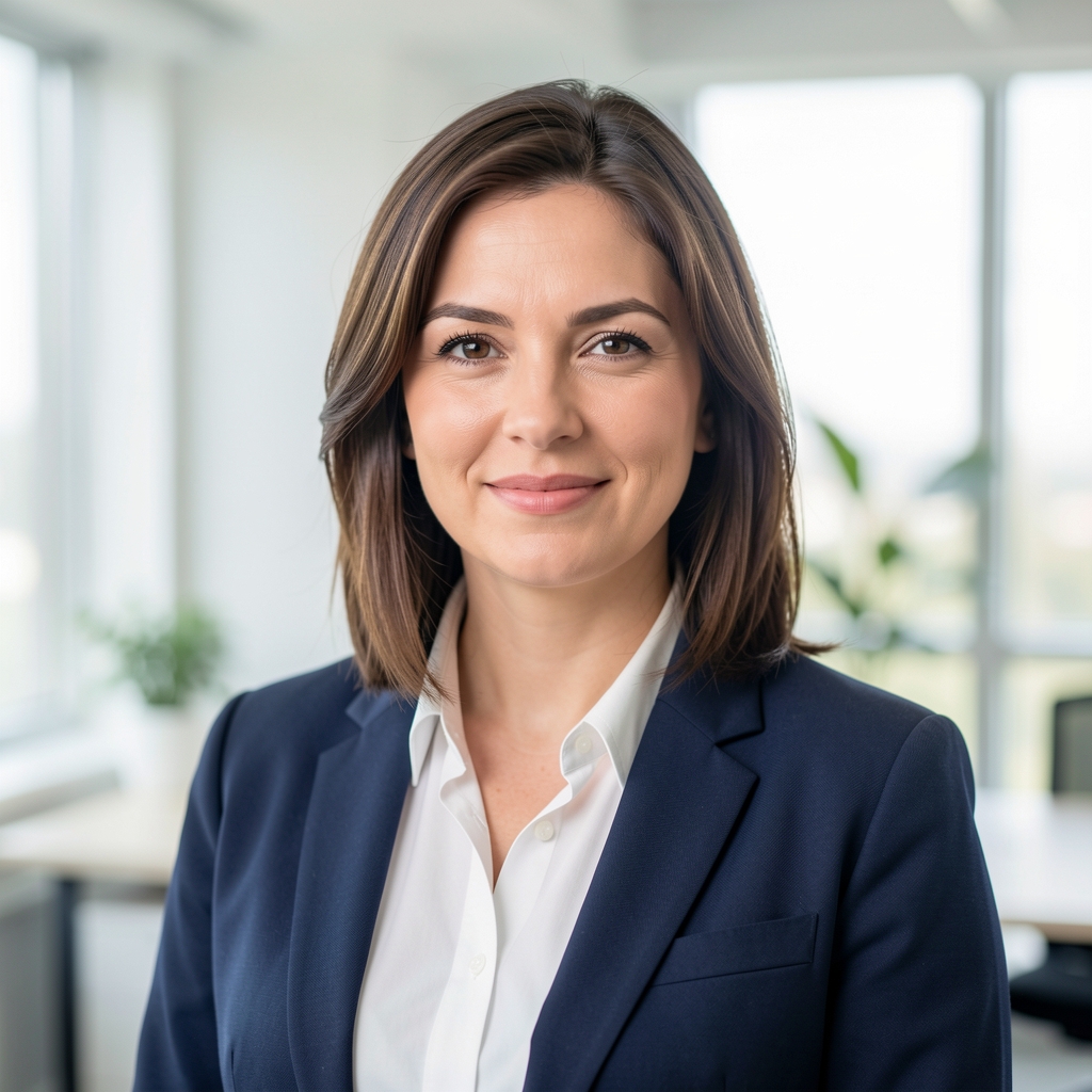 Ana Jovanović – COO i suosnivač Workvore, žena u ranim tridesetim sa profesionalnim izgledom u svetloj kancelariji